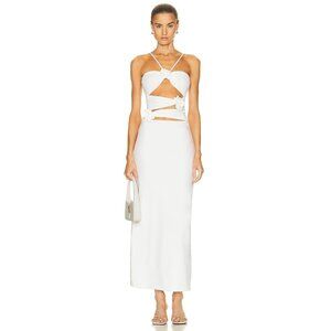 Elegant White Cut-Out Dress